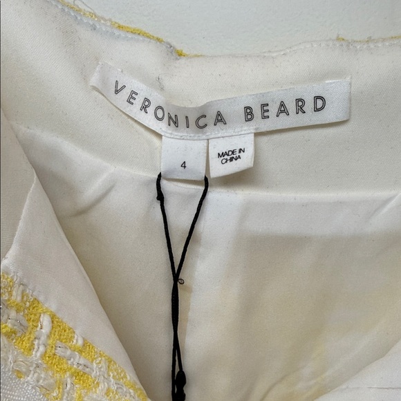 NWT Veronica Beard High Waist Yellow and White Tweed Shorts Jazmin Short Size 4 - Picture 2 of 6